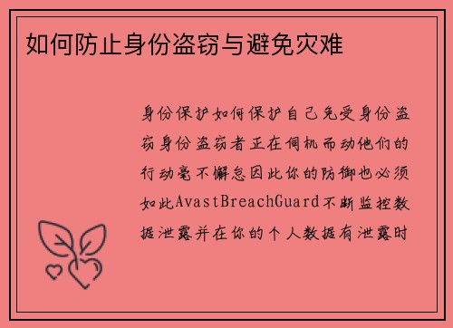 如何防止身份盗窃与避免灾难